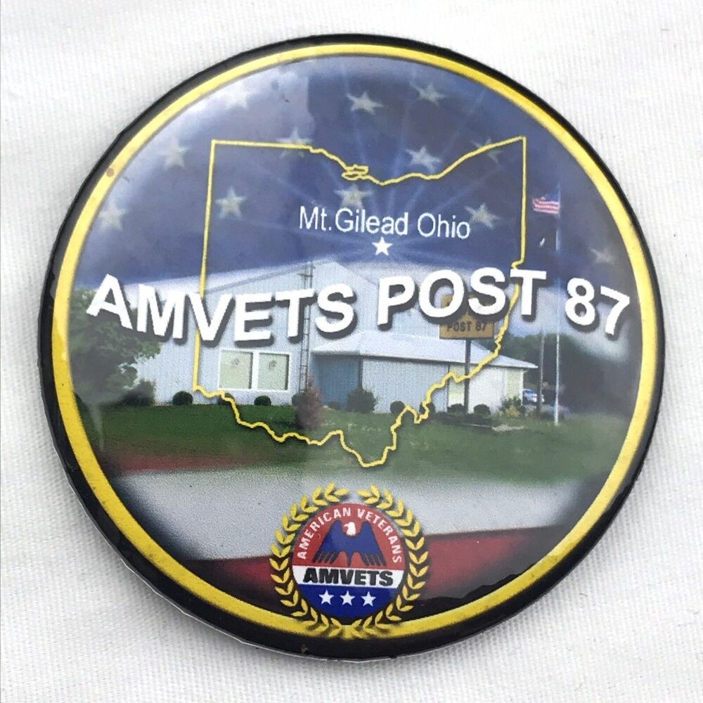 AMVETS Collectible Pin Multi-Color Mt Gilead Ohio Post 87 Veteran Memorabilia